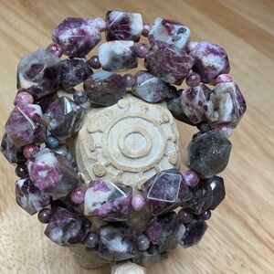 Plum Tourmaline Diamond Cut *price is for one bracelet